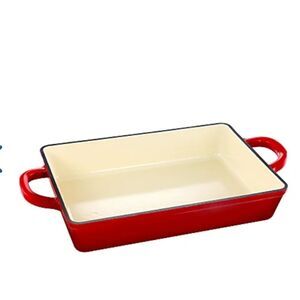 Crockpot Artisan 13" Enameled Cast Iron Lasagna Pan- Scarlet Red